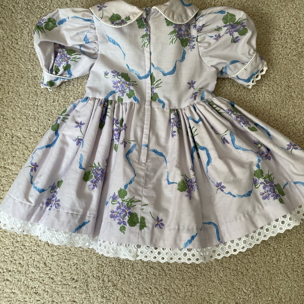 Daisy Kingdom Purple Floral Puff Sleeve Dress - Picture 4 of 5